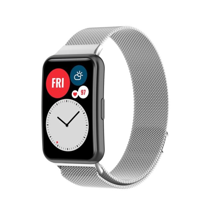 Bild 2, Milanese Loop Metall Armband Huawei Watch Fit - Silver