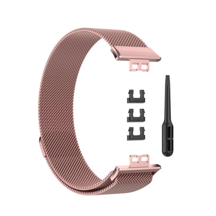 Bild 4, Milanese Loop Metall Armband Huawei Watch Fit - Rosa