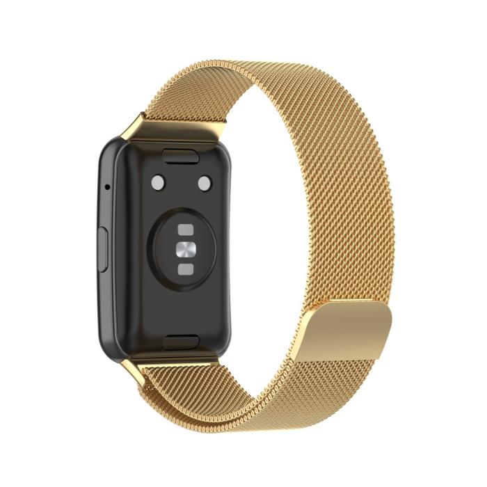Bild 3, Milanese Loop Metall Armband Huawei Watch Fit - Guld