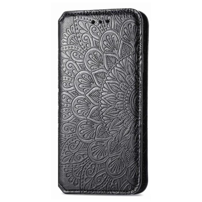 Bild 2, OnePlus Nord 2 5G - Mandala Tryckt Läder Fodral - Svart