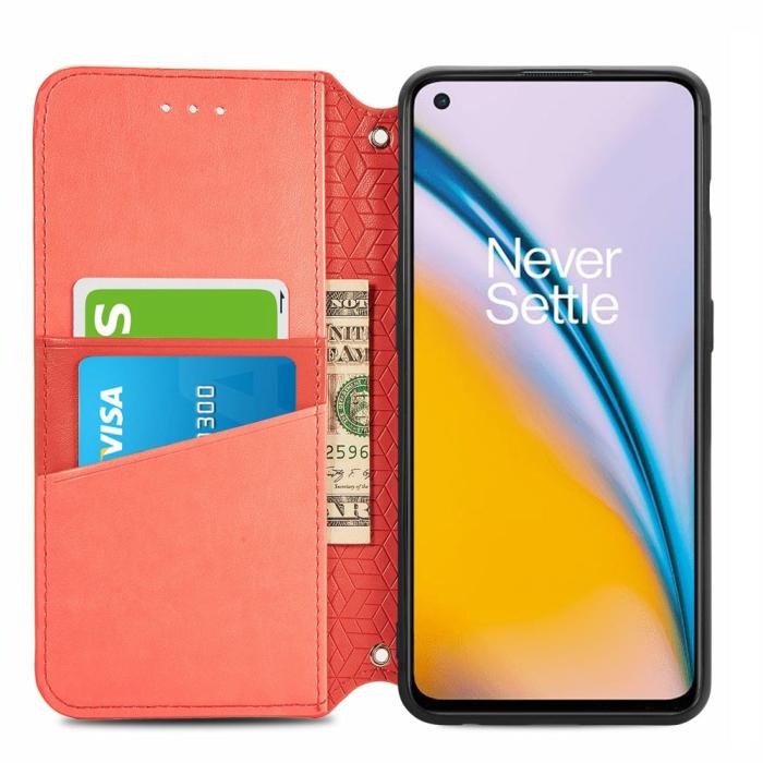 Bild 4, OnePlus Nord 2 5G - Mandala Tryckt Läder Fodral - Röd