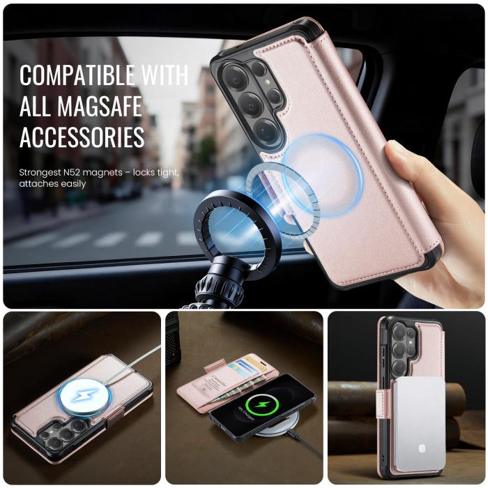 Bild 5, CASEME Samsung Galaxy S26 Ultra Skal RFID Plånbok Roséguld