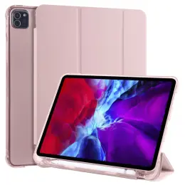 iPad Pro 12.9 Fodral Tri-Fold Pennhållare Roséguld