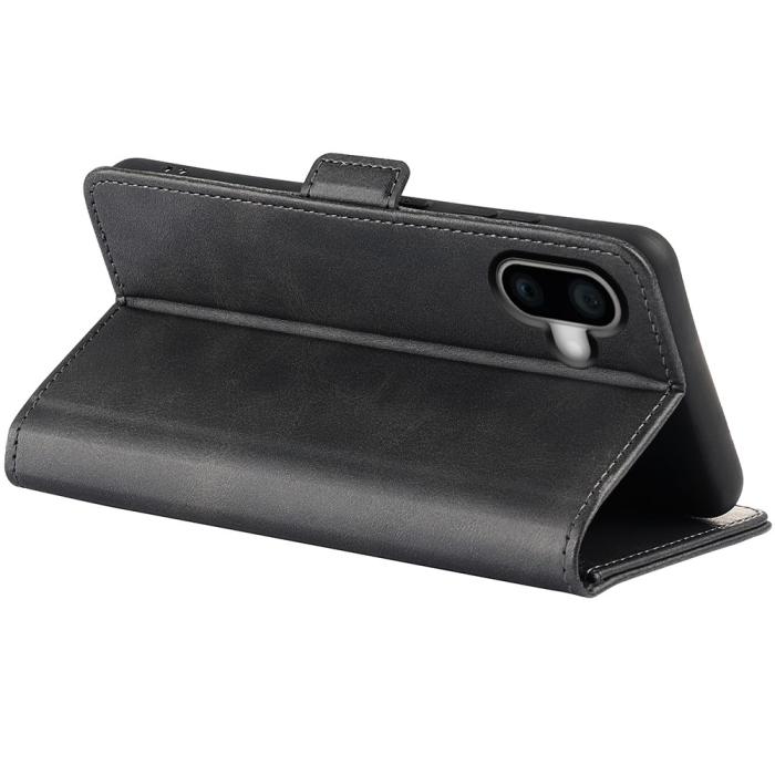 Bild 4, iPhone 16 Pro Max Fodral Flip Läder Svart