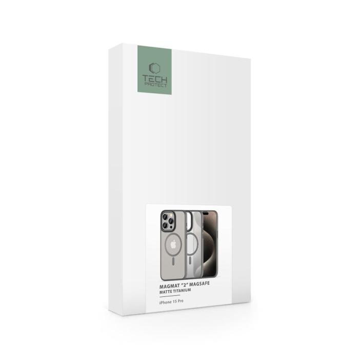 Bild 5, Tech-Protect iPhone 15 Pro Skal MagSafe MagMat Titanium