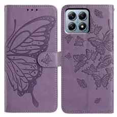 Xiaomi 15T Fodral Med Fj&auml;ril Tryck Lila