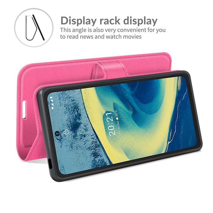 Bild 3, Nokia XR20 Fodral Litchi Läder Rosa