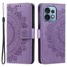 Motorola Edge 40 Pro 5G Fodral Mandala L&auml;der Lila
