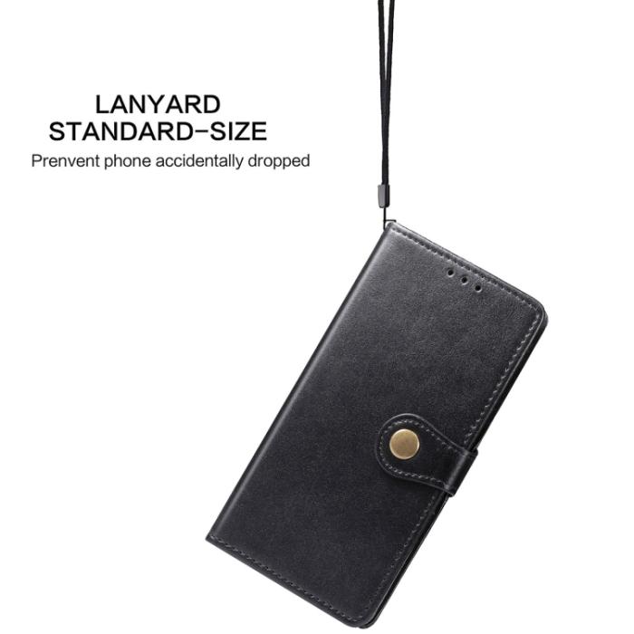 Bild 6, Samsung Galaxy S22 Fodral Solid Läder Magnetisk Mässing Svart