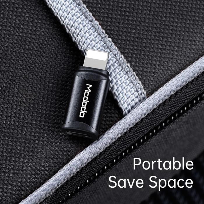 Bild 2, Mcdodo USB-C Hona - Lightning Hane Adapter Svart