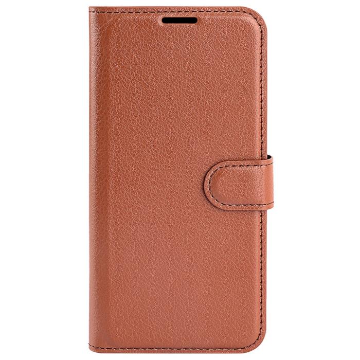 Bild 5, Samsung Galaxy S23 FE Fodral Litchi Textur Brun