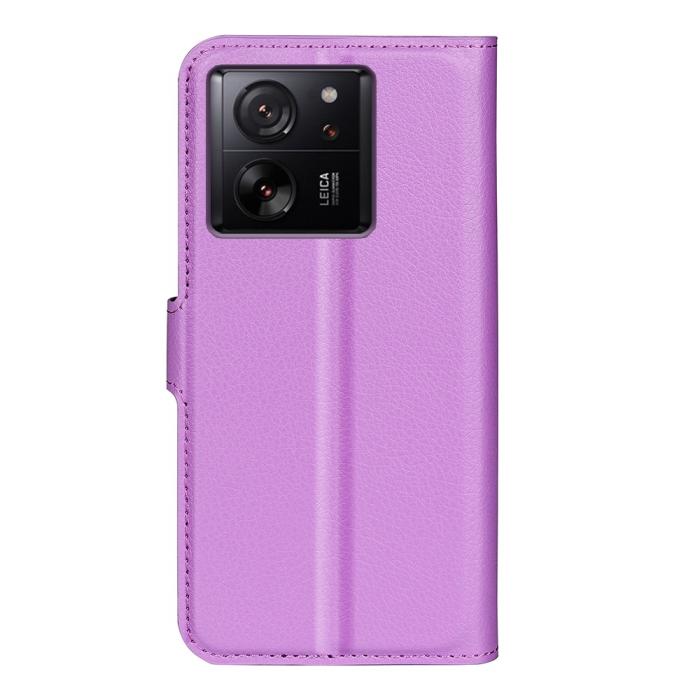Bild 6, Xiaomi 13T / 13T Pro Fodral Litchi Läder Lila