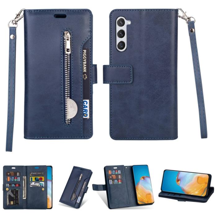 Bild 1, Samsung Galaxy S23 Plus Fodral Multifunktionell Med Frontficka Blå