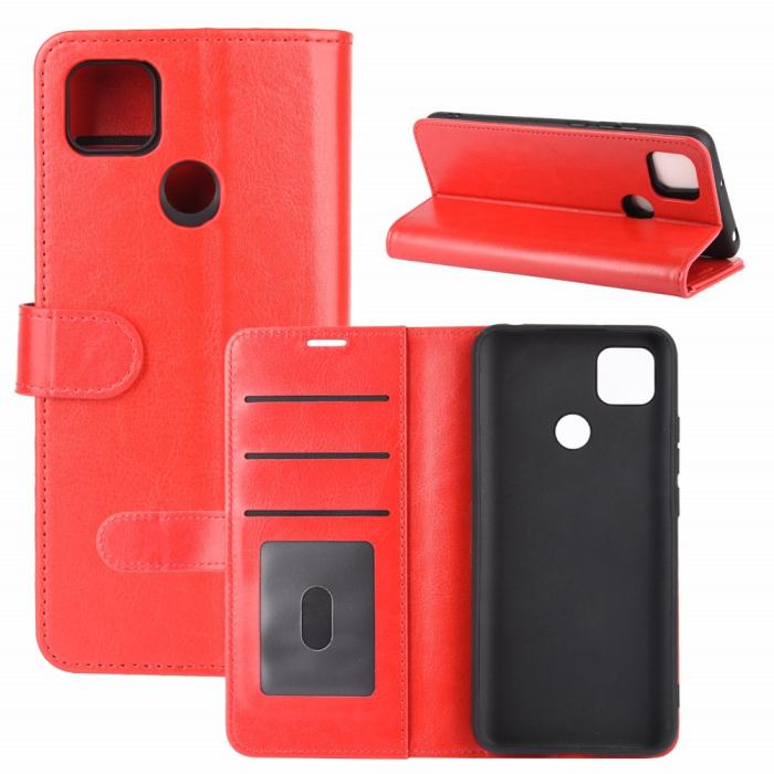 Bild 1, Xiaomi Redmi 9C Fodral Crazy Horse Röd