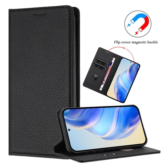 Bild 5, Google Pixel 10/10 Pro / 9/9 Pro Fodral RFID Litchi Läder Svart