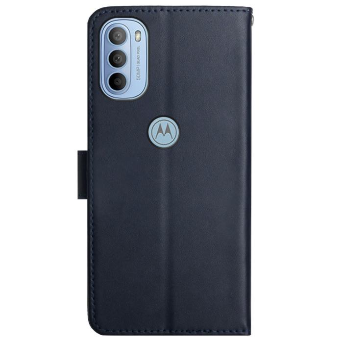 Bild 3, Motorola Moto G31 / G41 Fodral Nappa Textur Äkta Läder Blå