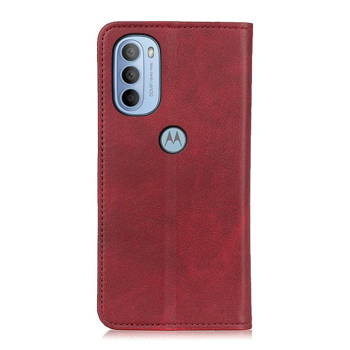 Bild 3, Motorola Moto G31 / G41 Fodral Flip Split Läder Röd