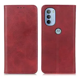 Motorola Moto G31 / G41 Fodral Flip Split Läder Röd