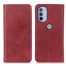 Motorola Moto G31 / G41 Fodral Flip Split Läder Röd
