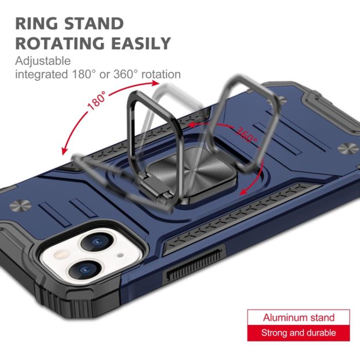 Bild 4, iPhone 14 Pro Skal Shockproof Hybrid Ring Blå