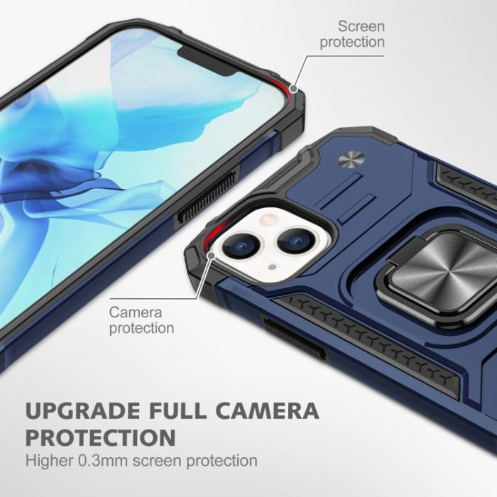 Bild 5, iPhone 14 Pro Skal Shockproof Hybrid Ring Blå