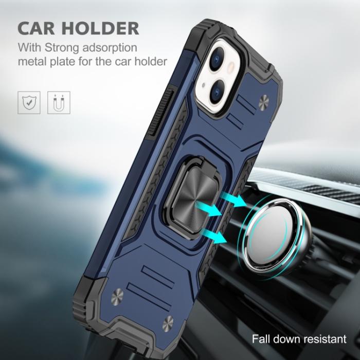 Bild 6, iPhone 14 Pro Skal Shockproof Hybrid Ring Blå
