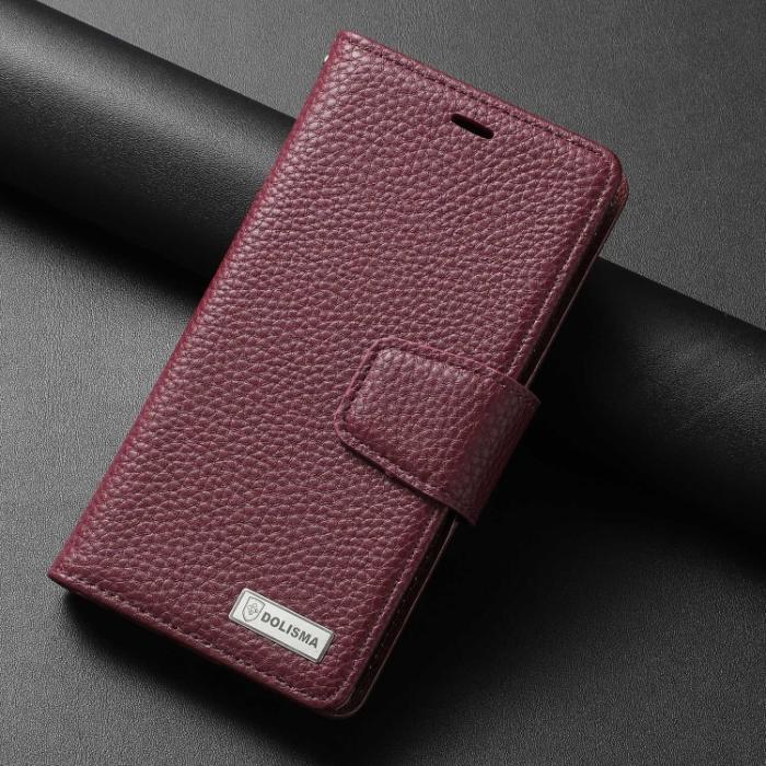 Bild 2, iPhone 14 2in1 Litchi Magnet Fodral / Skal Lila