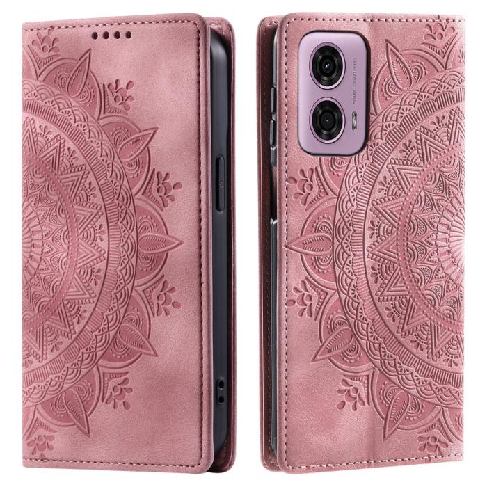 Bild 1, Motorola Moto G04 4G/G24 4G Fodral Filp Mandala Roséguld