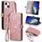 iPhone 15 Plus Fodral Geometri Med Snodd Rosa