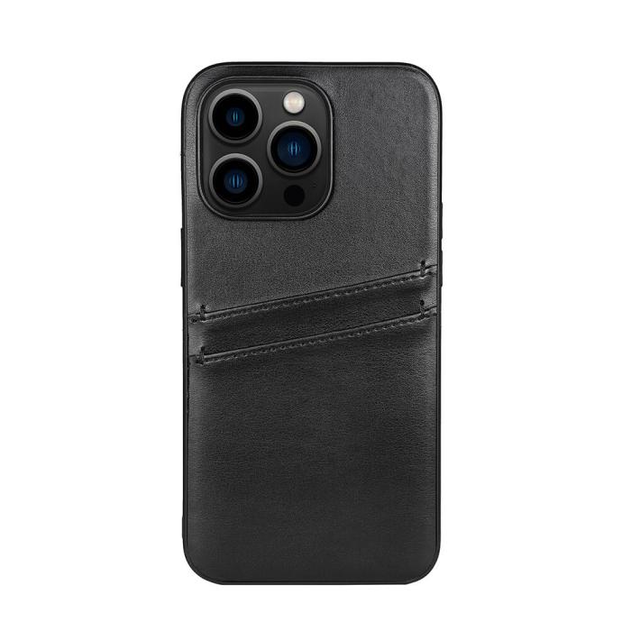 Bild 1, Buffalo iPhone 14 Pro Skal Läder Med 2 Kortfack Svart