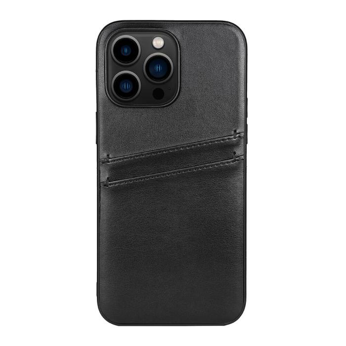 Bild 1, Buffalo iPhone 14 Pro Max Skal Läder Med 2 Kortfack Svart