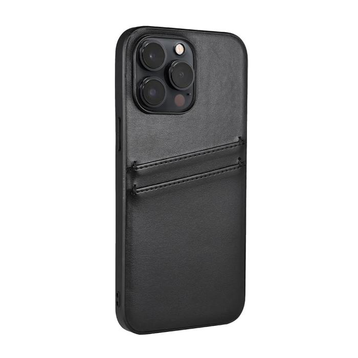 Bild 3, Buffalo iPhone 14 Pro Max Skal Läder Med 2 Kortfack Svart