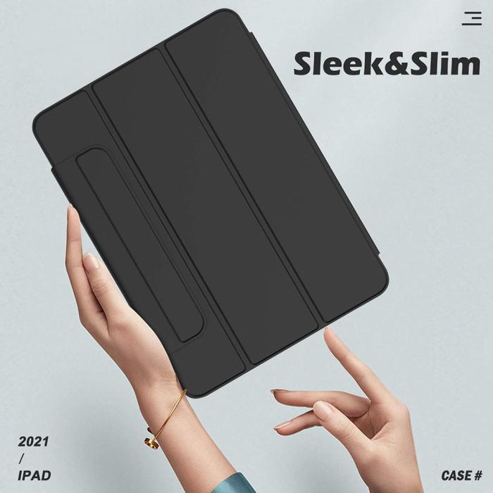 Bild 5, Google Pixel Tablet Fodral 2in1 Magnet Tri-Fold Svart
