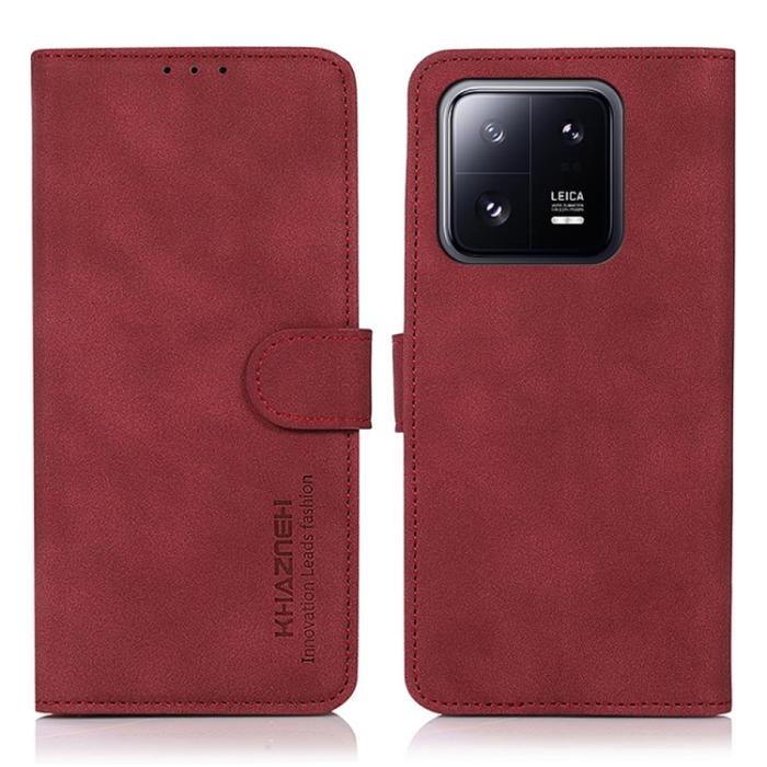 Bild 1, KHAZNEH Xiaomi 13 Pro 5G Fodral Retro Läder Röd