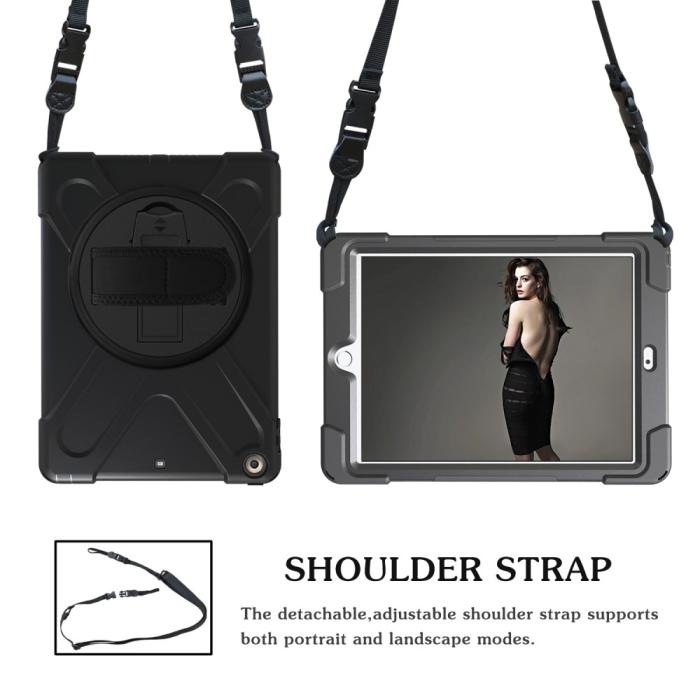 Bild 2, iPad 9.7 2017/2018 Skal 360 X-Shape Shockproof Hybrid Svart