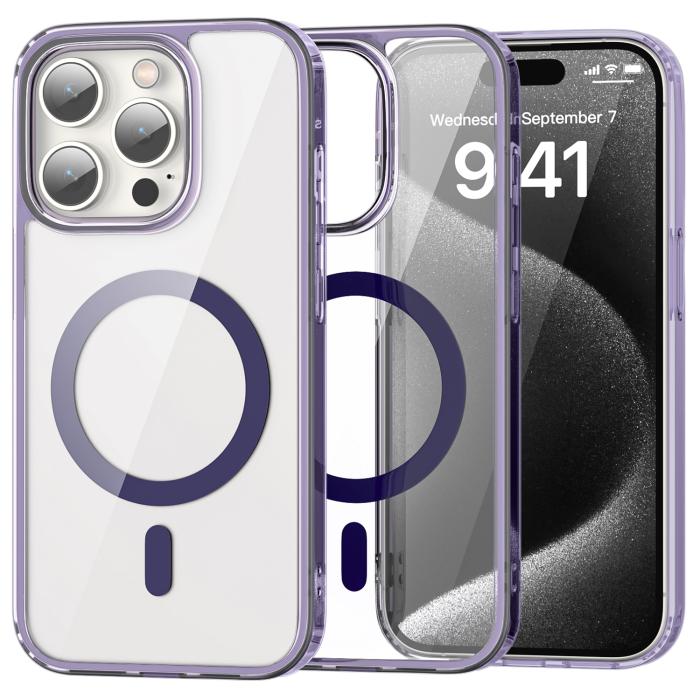 Bild 1, ColorPop iPhone 15 Pro Max Skal CH MagSafe Transparent/Lila
