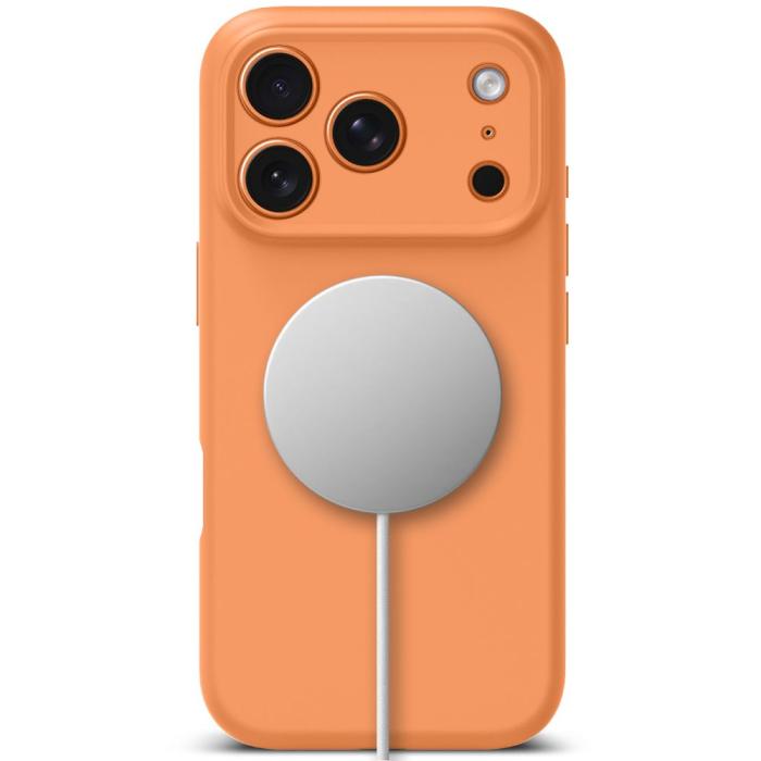 Bild 3, Tech-Protect iPhone 17 Pro Skal MagSafe Silicone Cosmic Orange