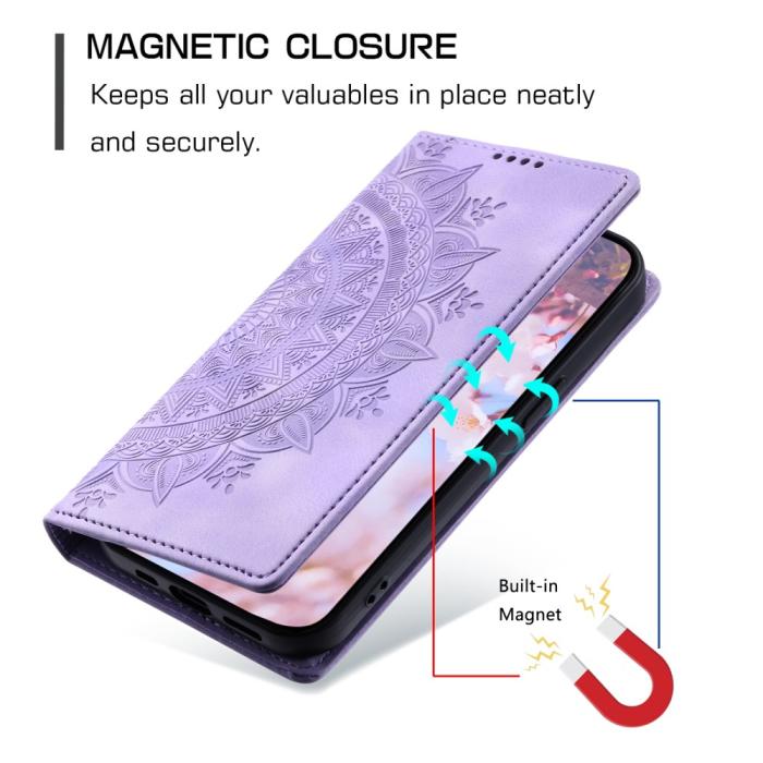 Bild 6, Samsung Galaxy A25 5G Fodral Flip Mandala Läder Lila