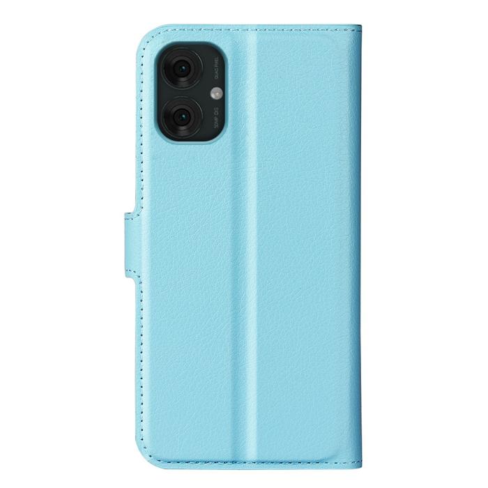 Bild 6, Motorola Moto G55 5G Fodral Litchi Läder Blå