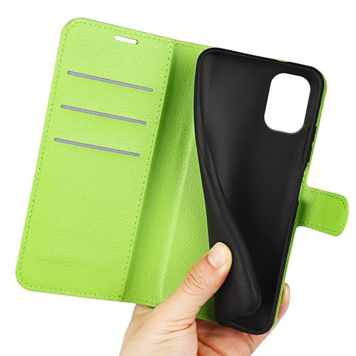 Bild 4, Motorola Moto G55 5G Fodral Litchi Läder Grön
