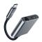 MCDODO DAC 60W USB-C till 3.5mm AUX / USB-C Port Adapter - Grå