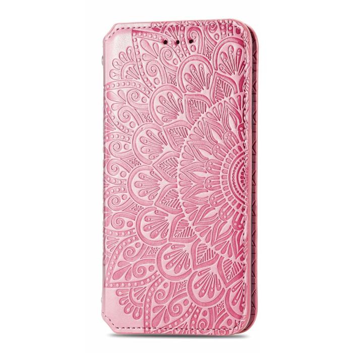 Bild 2, OnePlus Nord 2 5G - Mandala Tryckt Läder Fodral - Rosa