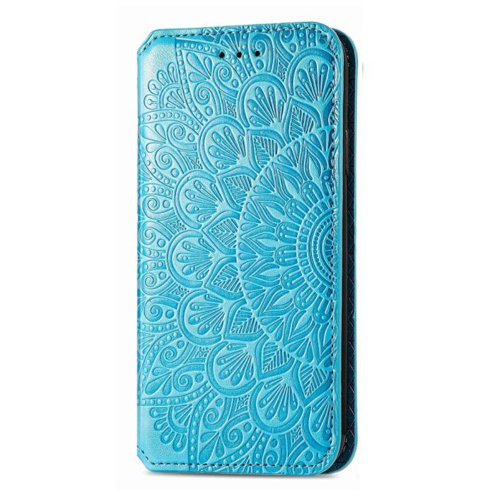 Bild 2, OnePlus Nord 2 5G - Mandala Tryckt Läder Fodral - Blå