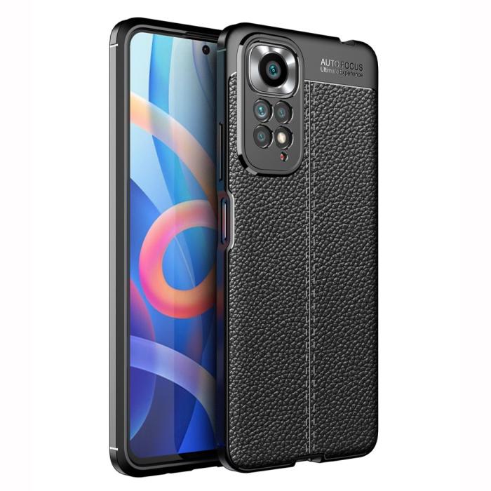 Bild 1, Xiaomi Redmi Note 11 4G Skal Litchi Textur Svart