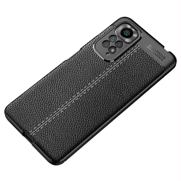 Bild 4, Xiaomi Redmi Note 11 4G Skal Litchi Textur Svart