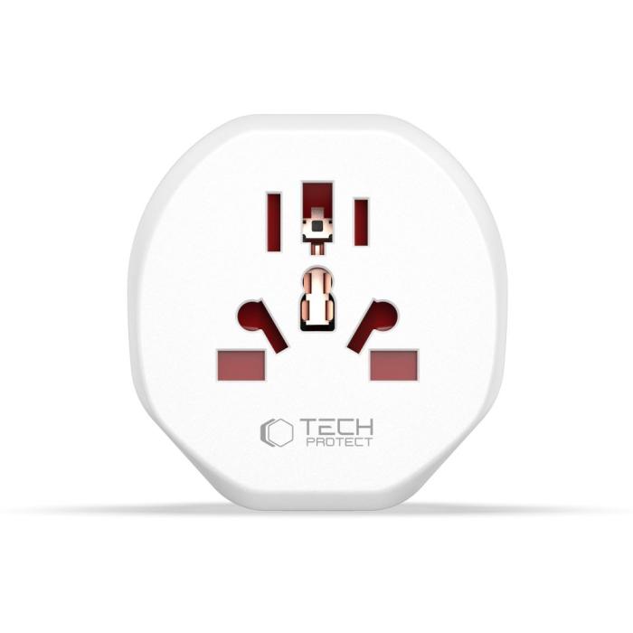 Bild 4, Tech-Protect Universal Reseadpater EU Plugg Vit