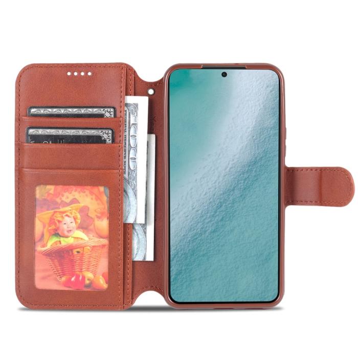 Bild 5, AZNS Samsung Galaxy S22 Plus Fodral Läder Brun