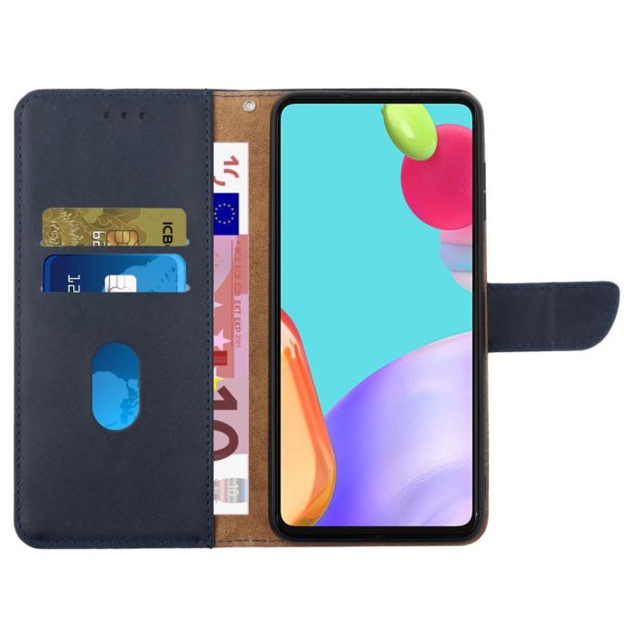 Bild 2, Motorola Moto G84 5G Fodral Äkta Läder Blå