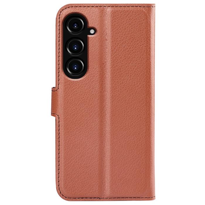 Bild 6, Samsung Galaxy S23 FE Fodral Litchi Textur Brun