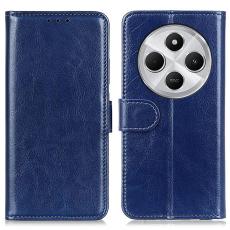 Xiaomi Redmi 14C Pl&aring;nboksfodral Crazy Horse L&auml;der Bl&aring;